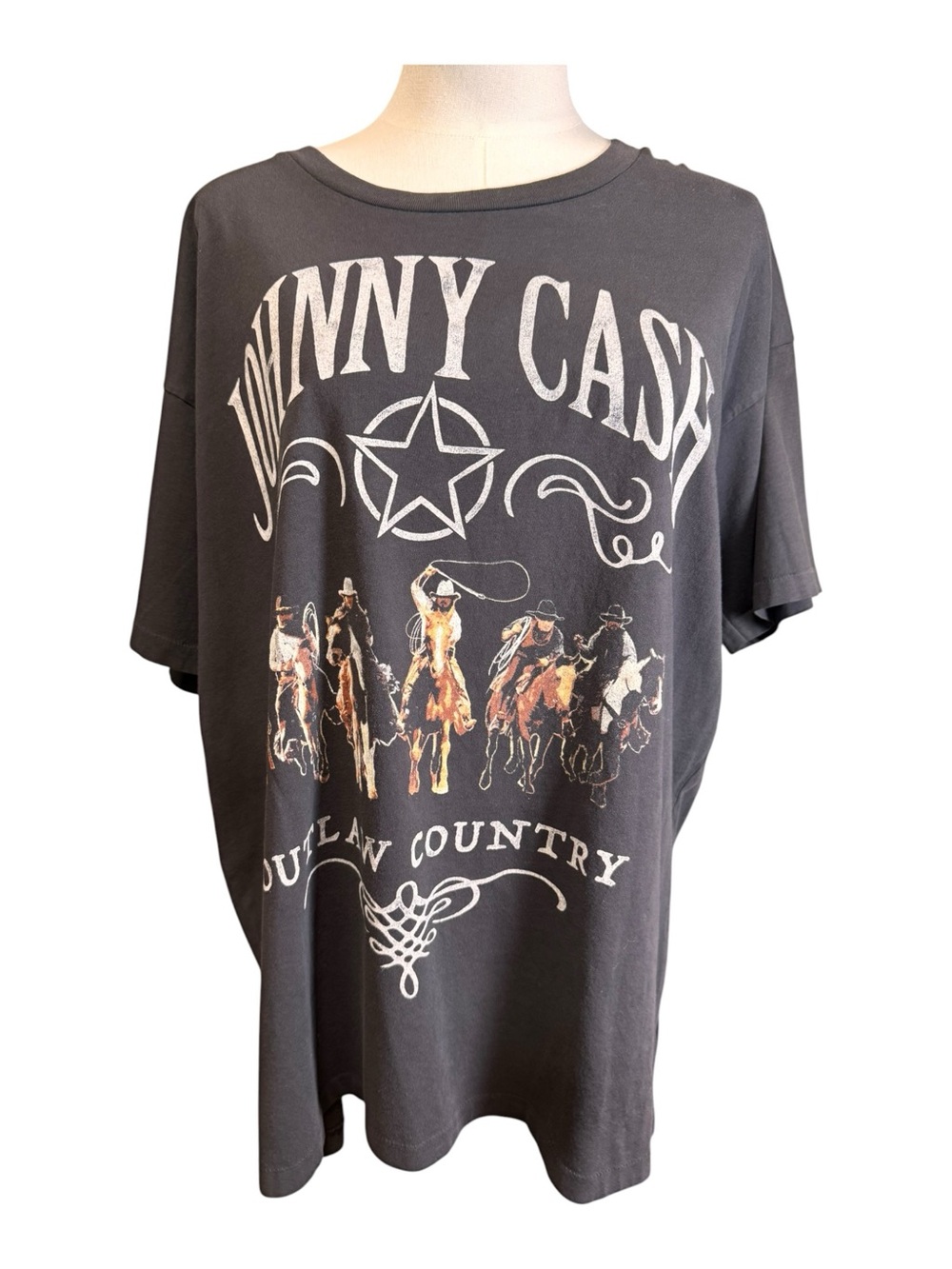 NWT DAYDREAMER Johnny Cash Outlaw Country Merch Tee Reactive Black Washed S